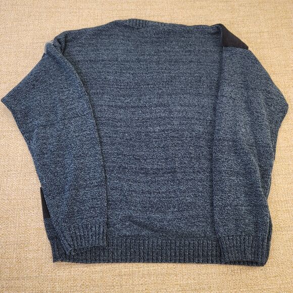 Vtg Liberty Sweater Mens XLT Blue Beige Knit Multi Stripe Grandpa‎ Made in USA - Picture 6 of 6
